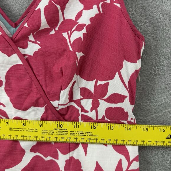 Boden Dress 4R Floral Pink Sheath V-Neck Sleeveless Midi Preppy Beach Resort - Picture 11 of 16